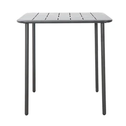 Table de jardin CAFE carrée en métal coloris gris anthracite – 2 personnes