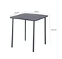Table de jardin CAFE carrée en métal coloris gris anthracite – 2 personnes