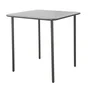 Table de jardin CAFE carrée en métal coloris gris anthracite – 2 personnes