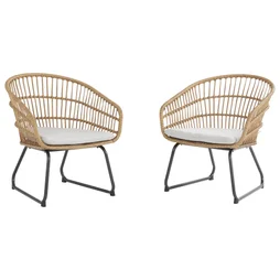 Lot de 2 fauteuils de jardin NATERIAL Timea en acier naturel