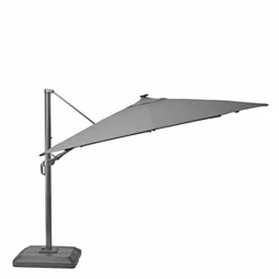 Parasol déporté NATERIAL Sonora gris rectangulaire, L.390 x l.280 cm