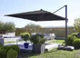 Parasol déporté NATERIAL Sonora gris rectangulaire, L.390 x l.280 cm