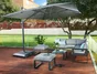 Parasol déporté NATERIAL Sonora gris rectangulaire, L.390 x l.280 cm