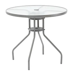 Table de jardin Bistro elia rond gris, 6 personnes