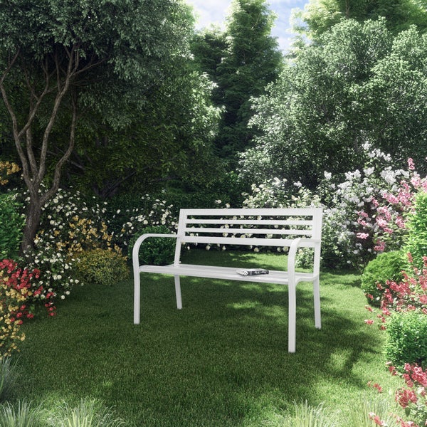 Banc de jardin Garden en acier blanc