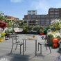 Banc de jardin Café en acier gris