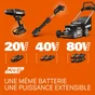 Batterie Worx, 20 V, 6 Ah Wa3641 Li-Ion