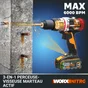 Perceuse Visseuse À Percussion Sans Fil Worx, 20 V, Sans Batterie Wx354.9
