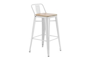 Tabouret de jardin Oxford en acier blanc