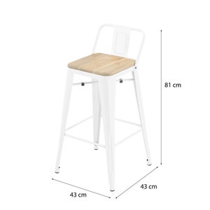 Tabouret de jardin Oxford en acier blanc