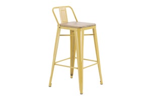 Tabouret Oxford à visser, jaune clair, acacia