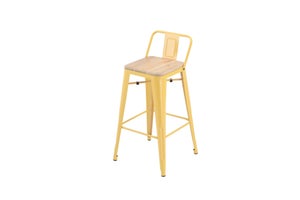 Tabouret Oxford à visser, jaune clair, acacia