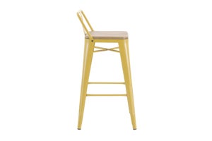 Tabouret Oxford à visser, jaune clair, acacia