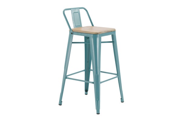 Tabouret Oxford  à visser, bleu clair, acacia