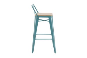 Tabouret Oxford  à visser, bleu clair, acacia