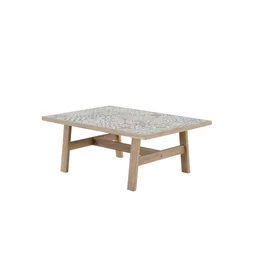 Table de jardin basse Soho rectangulaire gris / argent 8 personnes