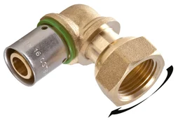 Coude Raccord sertir ecrou libre per 15x21 d16