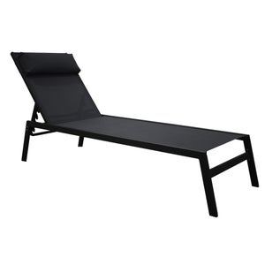 Bain de soleil de jardin NATERIAL Riba en acier gris anthracite