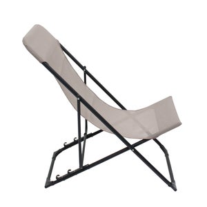 Relax de jardin en acier BIGANOS taupe