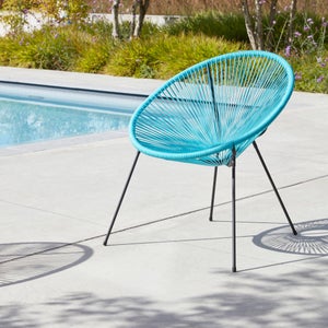 Chaise de jardin Acapulco en acier bleu