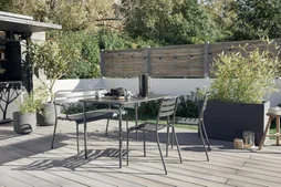 Table de jardin Café rectangulaire gris 6 personnes