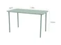 Table de jardin CAFE rectangulaire en métal coloris vert agave – 4 personnes