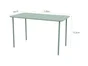 Table de jardin CAFE rectangulaire en métal coloris vert agave – 4 personnes