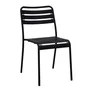 Chaise de jardin Café empilable en métal coloris noir
