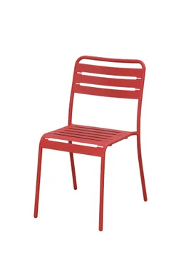 Chaise de jardin Café empilable en métal coloris rouge