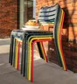 Chaise de jardin Café empilable en métal coloris rouge