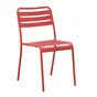 Chaise de jardin Café empilable en métal coloris rouge