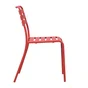 Chaise de jardin Café empilable en métal coloris rouge