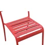 Chaise de jardin Café empilable en métal coloris rouge