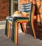 Chaise de jardin Café en acier jaune / doré