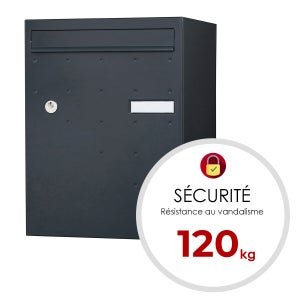 Boîte À Colis Normalisée La Poste 1 Porte Extérieur Renz Acier Anthracite Mat