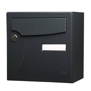 Boîte Aux Lettres Compacte 1 Porte Extérieur Renz Acier Anthracite Mat