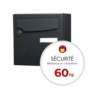 Boîte Aux Lettres Compacte 1 Porte Extérieur Renz Acier Anthracite Mat