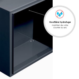 Boîte Aux Lettres Compacte 1 Porte Extérieur Renz Acier Anthracite Mat