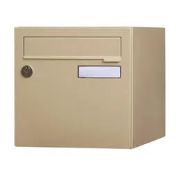 Boîte Aux Lettres Normalisée 2 Portes Extérieur Renz Acier Beige Brillant