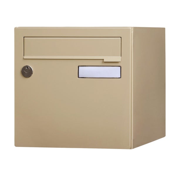 Boîte Aux Lettres Normalisée 2 Portes Extérieur Renz Acier Beige Brillant