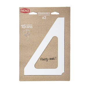 Lot De 2 Équerres H.17.5 X L.25 X P.3 Cm Renz, Blanc