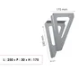 Lot De 2 Équerres H.18 X L.25 X P.3 Cm Renz, Gris