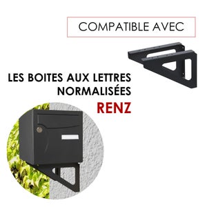 Equerre H.17.5 X L.25 X P.3 Cm Renz, Noir