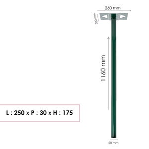 Pied H.116 X L.33 X P.5 Cm Renz, Vert