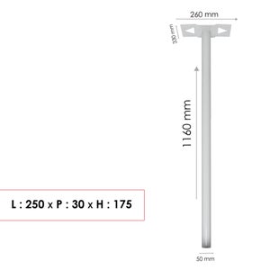 Pied H.116 X L.33 X P.5 Cm Renz, Blanc