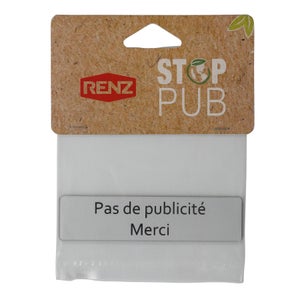 Plaque Stop Publicité H.2.5 X L.10 X P.0.2 Cm Renz