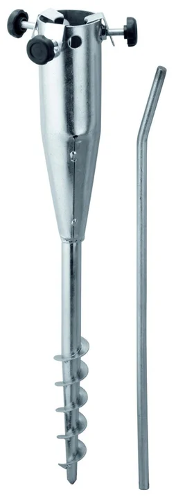 Pied à planter en acier D'ancre de terre argent