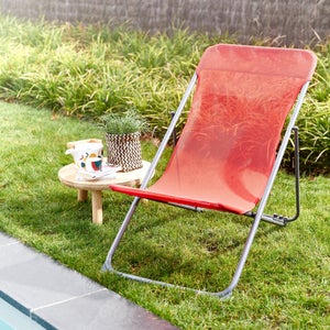 Relax de jardin Biganos en acier rouge