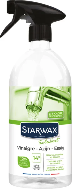 Vinaigre menager 14 degres starwax soluvert ecodetergent spray 1l