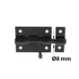 Verrou de box à levier + gâche, AFBAT, diam.8 mm acier noir